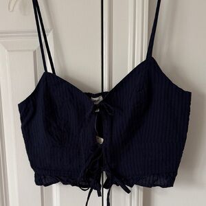NWT Aerie Navy Blue Strappy Crop Top Size S